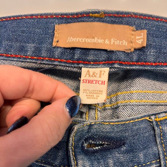 VTG Y2K Abercrombie & Fitch Stretch Mid Rise Bootcut Denim Jeans Size 4L - Picture 5 of 9